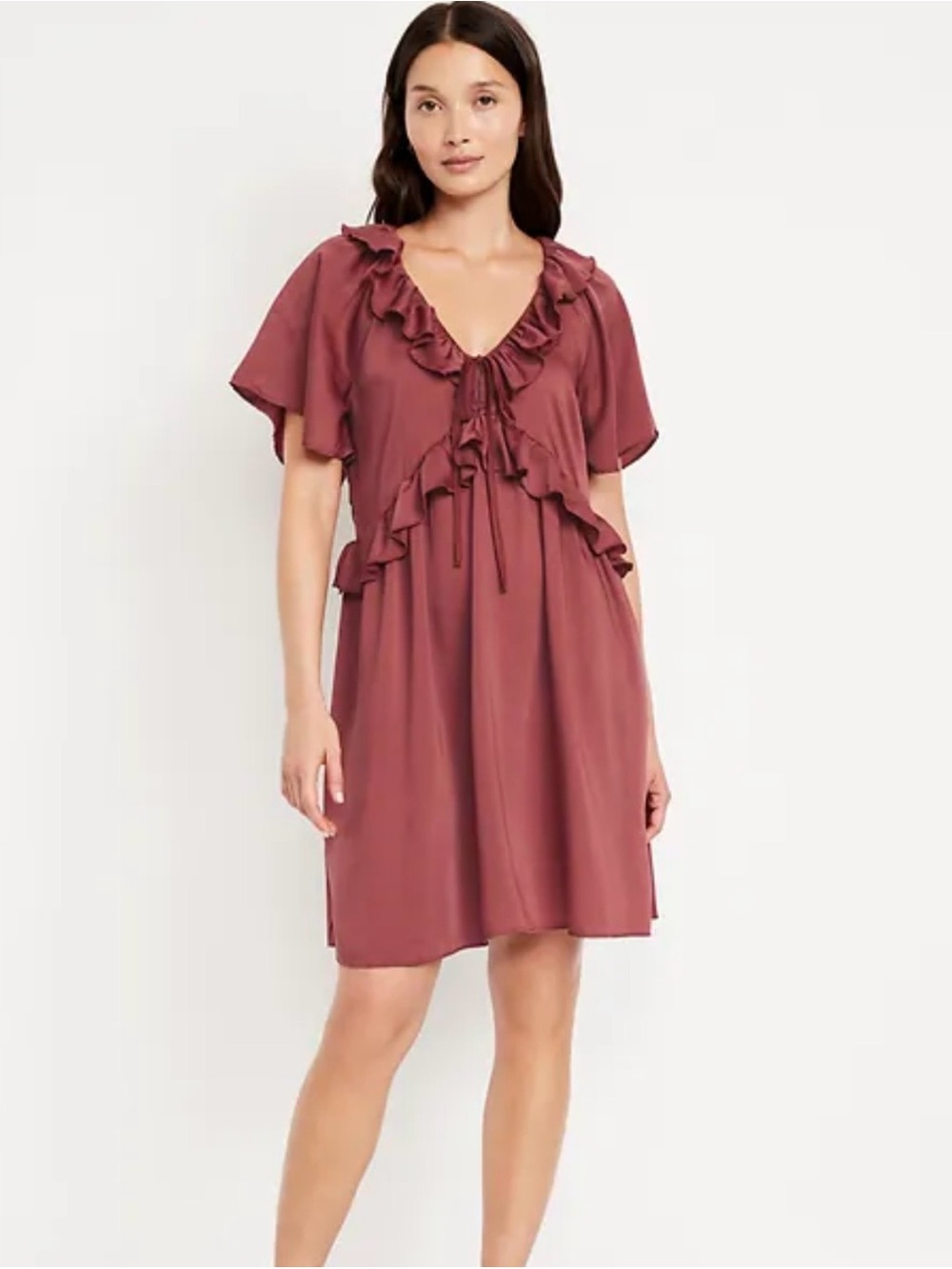 Old Navy Satin Ruffle Mini Dress